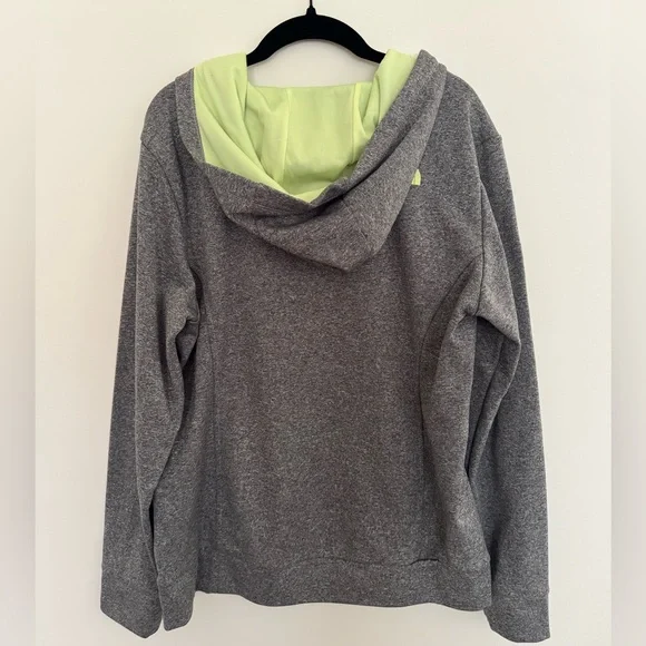 North Face Women’s Gray Neon Colorful Logo Pullover Hoodie Size Large - Picture 2 of 5